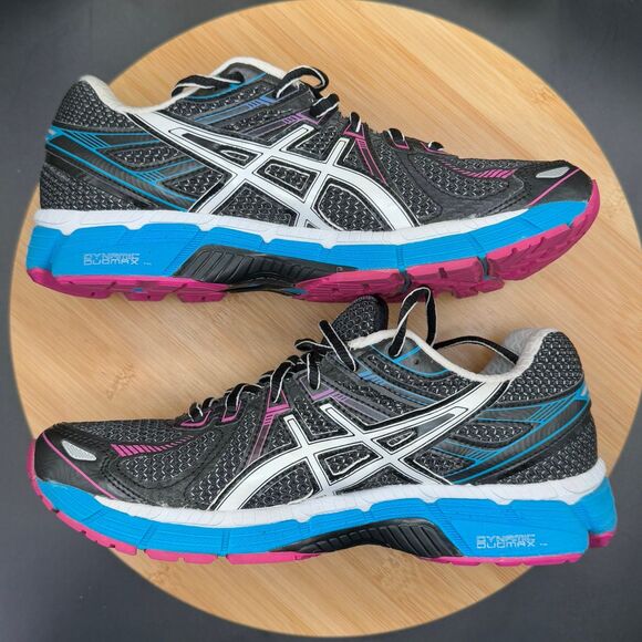 Asics Gel GT-2000 Black Magenta Blue White Running Shoes Women’s Sz 8 - Picture 4 of 10